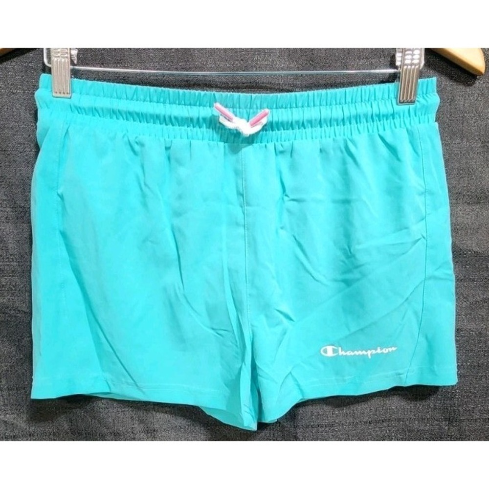 NEW Champion Girls Active Shorts‎ Teal Blue 14/16 Drawstring Cheer Sports Tennis